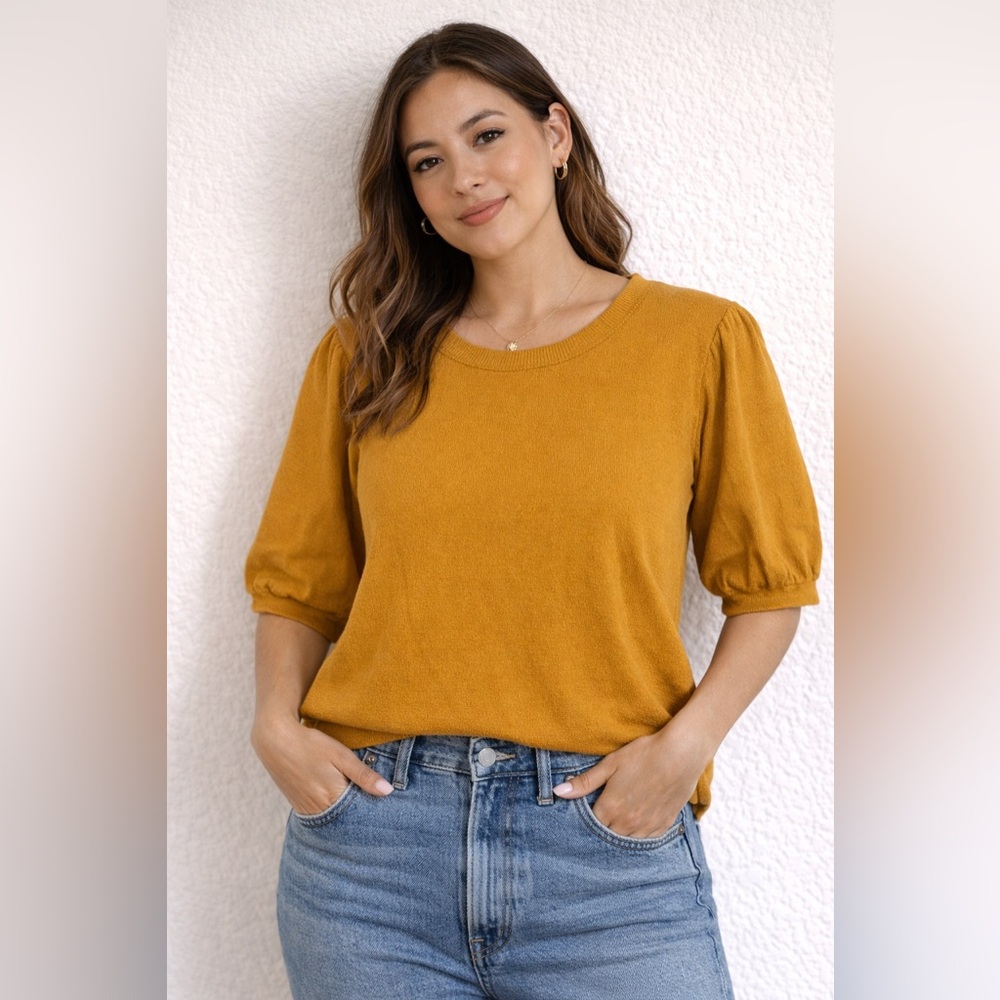 Tulip B Mustard Crewneck Knit Top